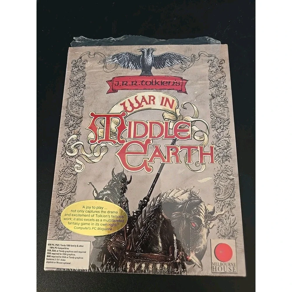 JRR Tolkien's War in Middle Earth IBM PC Game Floppy Disks Manual Map Complete